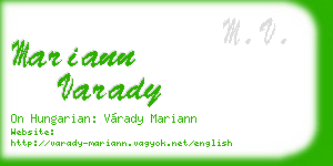 mariann varady business card